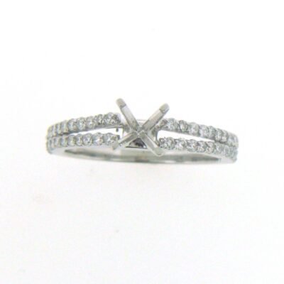 UB7608SMW-RDH – 14K White Gold Semi Mount Ring