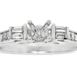 UBV5200SMW-EM - 14K White Gold Semi Mount Ring