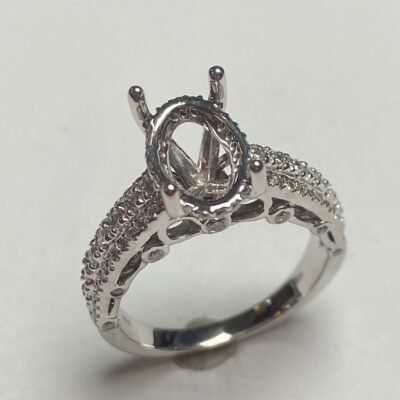 UB10278SMW-OVH – 14K White Gold Semi Mount Ring