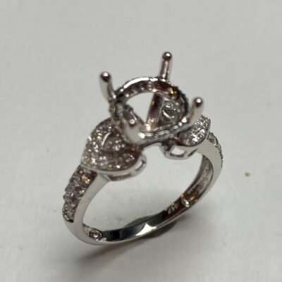 UB7644SMW-RDH - 14K White Gold Semi Mount Ring