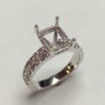 UB7927SMW-EMH - 14K White Gold Semi Mount Ring