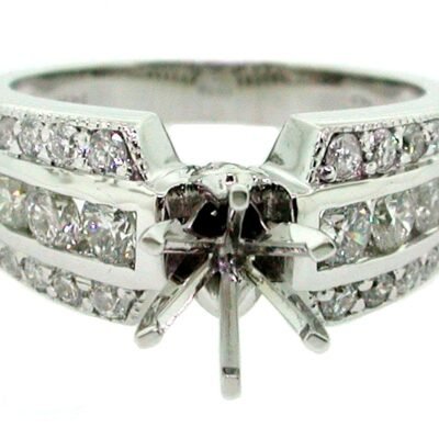 UB7975SMW - 14K White Gold Semi Mount Ring