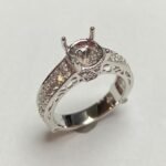 UB8267SMW-RDH - 14K White Gold Semi Mount Ring