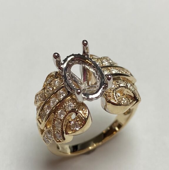 UB8664SMY-OVH - 14K Yellow Gold Semi Mount Ring