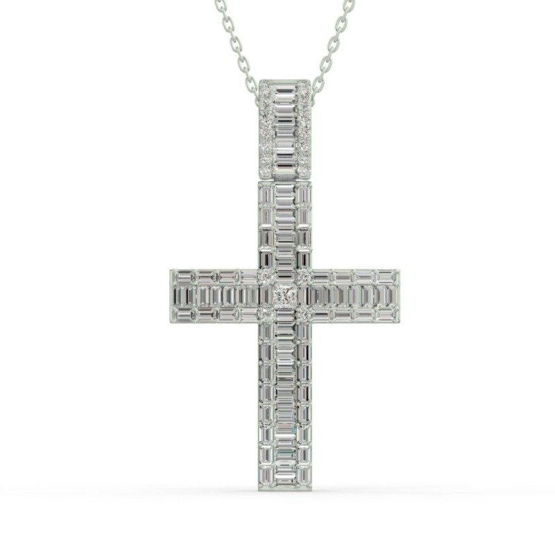 KP200543W1 - 14K White Gold Cross Pendant