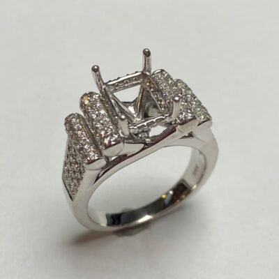 URJ2023SMW-EMH - 14K White Gold Semi Mount Ring