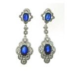 UB8648EW18SA - 18K White Gold Sapphire Earrings