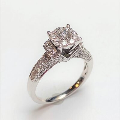 Y8CRR1399SMW-EM – 14K White Gold Semi Mount Ring