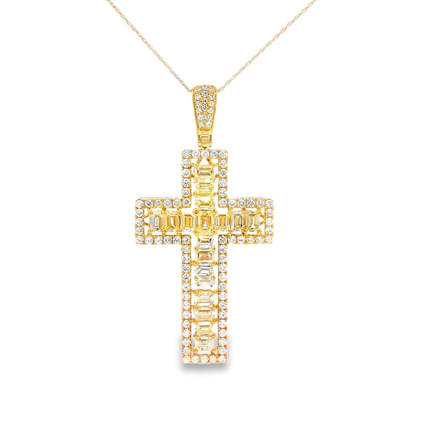 P2163Y - 14K Yellow Gold Cross Pendant