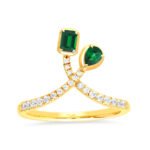 KR109475A-EMY – 14K Yellow Gold Emerald Fashion Ring