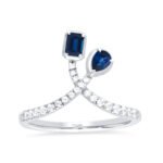 KR109475A-SBW – 14K White Gold Sapphire Fashion Ring
