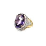 UB8701FPAM - 14K Rose Gold Amethyst Fashion Ring