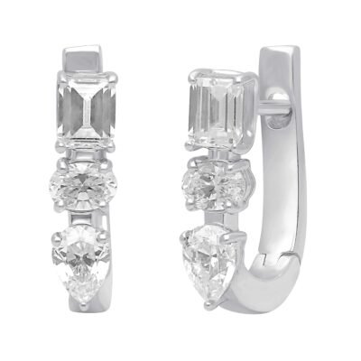 SG31877EW - 14K White Gold Huggies Earring
