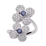 SG39576R-SBW – 14K White Gold Sapphire Fashion Ring