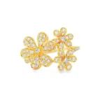 LR11119AY - 14K Yellow Gold Floral Cluster Ring