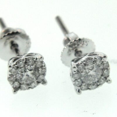 UB8472EYMED - 14K White Gold Earrings