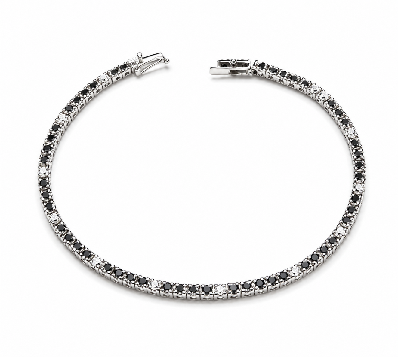 CO14KBRW2.66-Black & White Diamond Tennis Bracelet