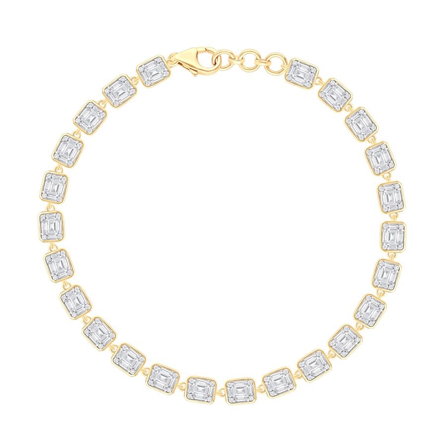 KB304105Y-14K Yellow Gold Emerald-Cut Diamond Bracelet
