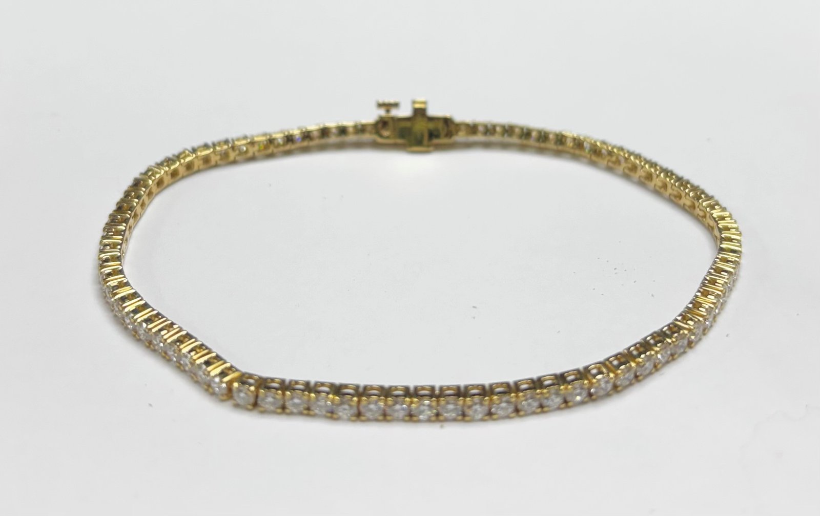 BR14KY3.01-LGD-14K Yellow Gold Round Diamond Tennis Bracelet