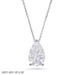 UXDP4891-PEY2.04-White Gold Pear-Shaped Diamond Pendant Necklace