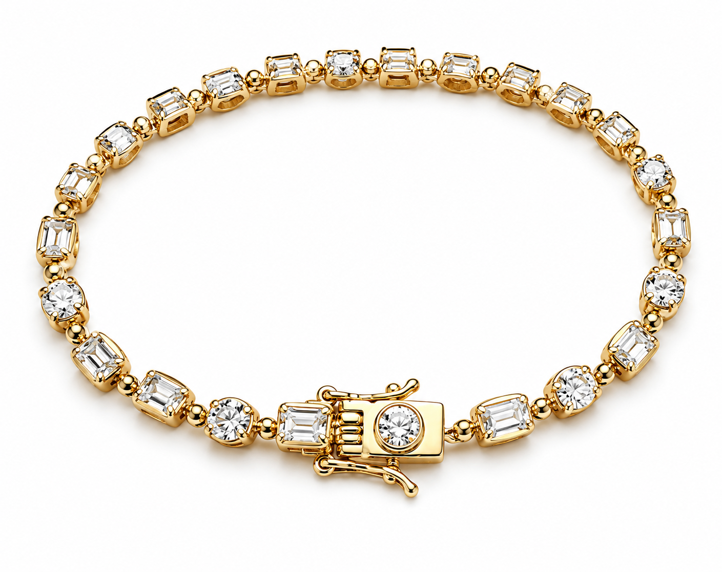 COD79BRY-14K Yellow Gold Mixed-Cut Diamond Bracelet